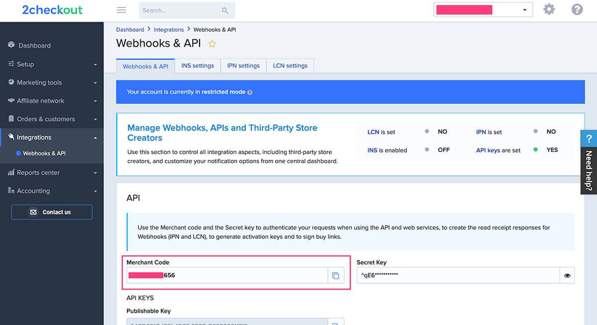 Shopify收款绑定PayPal, Stripe, 2checkout和COD的操作流程 2checkout-shopify-200215-320251102_ -22