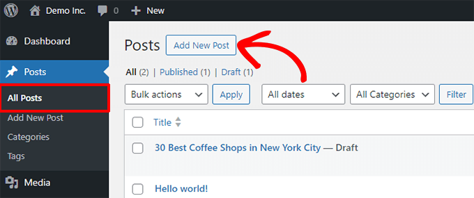 如何使用 WordPress 区块编辑器（Gutenberg 教程） add-new-post-wordpress20251114_ -1