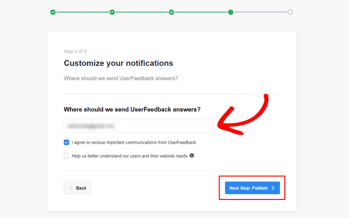 如何在 WordPress 中创建调查问卷（使用 Beautiful Reports） customize-notifications-userfeedback20251114_ -33