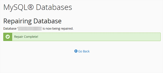 如何修复 WordPress 中建立数据库连接时出现的错误 databasr-repair-success-message-120251114_ -8