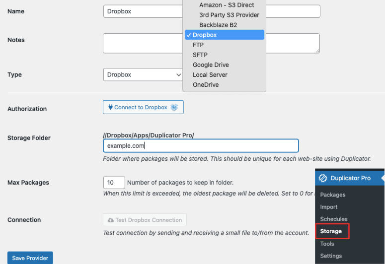 Duplicator 评测：这是最好的 WordPress 备份插件吗？ dropbox-storage20251119_ -19