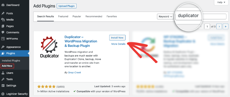 Duplicator 评测：这是最好的 WordPress 备份插件吗？ install-duplicator-plugin20251119_ -3