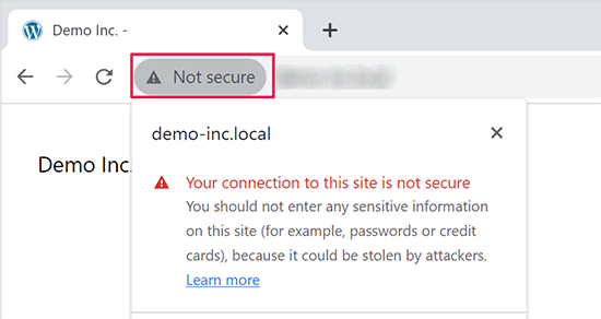 如何正确地将 WordPress 从 HTTP 迁移到 HTTPS（新手指南） notsecure-120251108_ -2