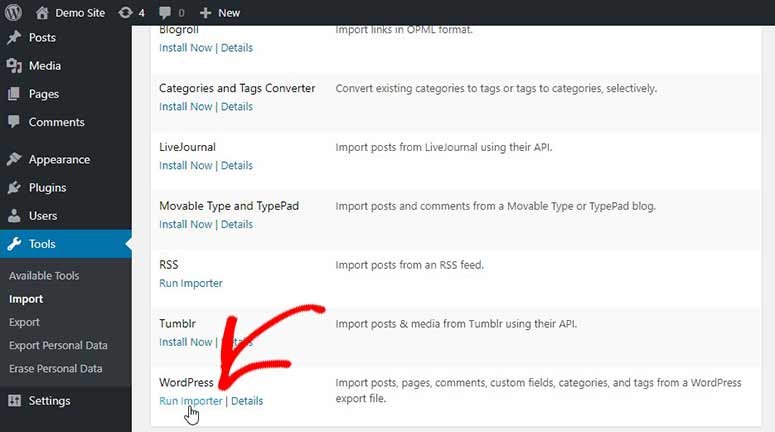 如何将您的网站从 Weebly 迁移到 WordPress runwordpressimporter20251123_ -7