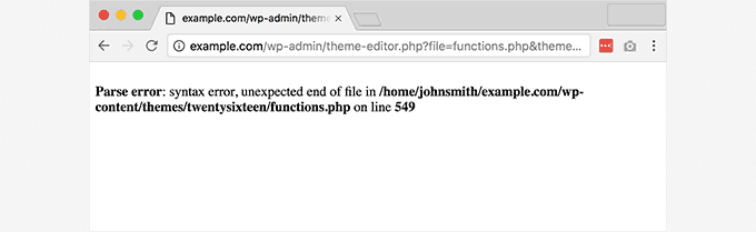 63 个最常见的 WordPress 错误及解决方法 syntax-error20251114_ -4