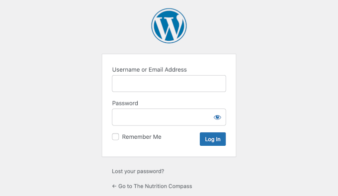 63 个最常见的 WordPress 错误及解决方法 thenutritioncompass-wp-login20251114_ -26