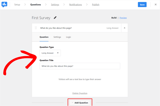 如何在 WordPress 中创建调查问卷（使用 Beautiful Reports） userfeedback-edit-survey-questions20251114_ -37