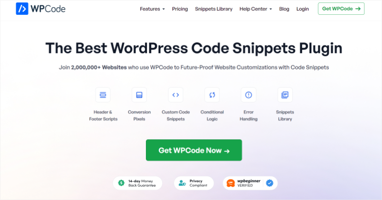 2025 年 45+ 款最佳 WordPress 插件 wpcode-homepage20251118_ -56