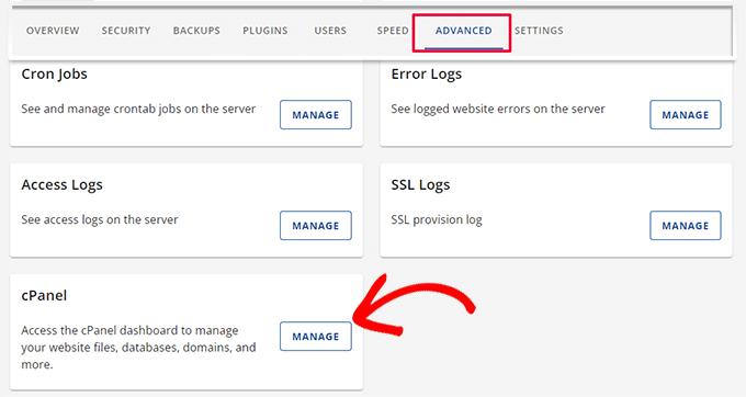 如何手动备份 WordPress 数据库（分步指南） bluehost-advanced-cpanel-68020251201_ -11