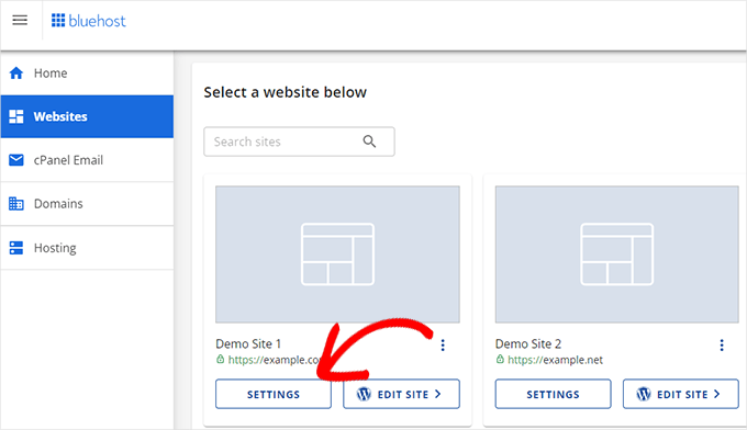 如何手动备份 WordPress 数据库（分步指南） bluehost-site-settings-68020251201_ -6