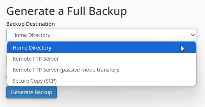 如何备份您的 WordPress 网站（终极指南） cpanel-backup-destination-min20251201_ -35