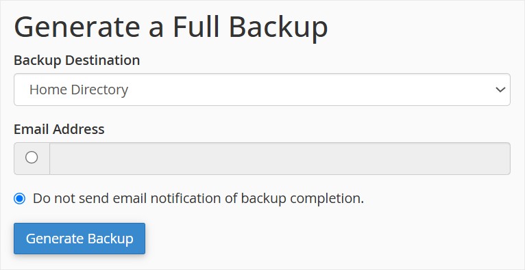 如何备份您的 WordPress 网站（终极指南） cpanel-generate-backup-min20251201_ -36