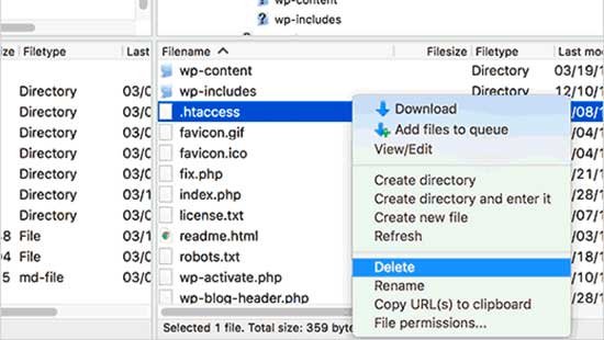 如何修复 WordPress 登录页面刷新和重定向问题 deletehtaccess20251201_ -7