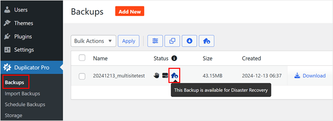 如何备份您的 WordPress 网站（终极指南） duplicator-disaster-min20251201_ -14