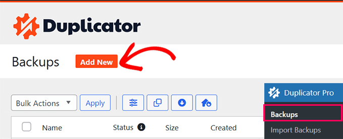 如何手动备份 WordPress 数据库（分步指南） duplocator-add-new20251201_ -2