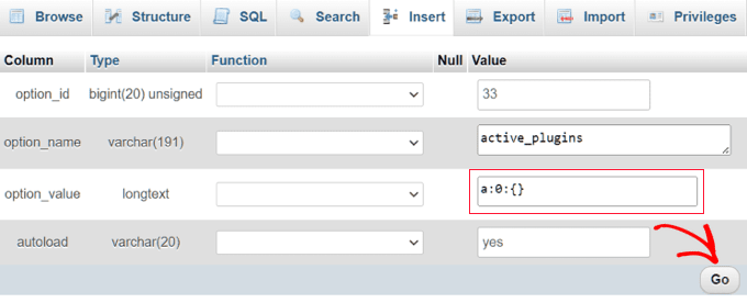 无法访问 WordPress 后台时，如何停用所有插件 phpmyadmin-option-value20251201_ -8