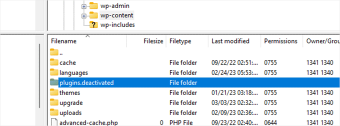 无法访问 WordPress 后台时，如何停用所有插件 plugins-deactivate-ftp20251201_ -3