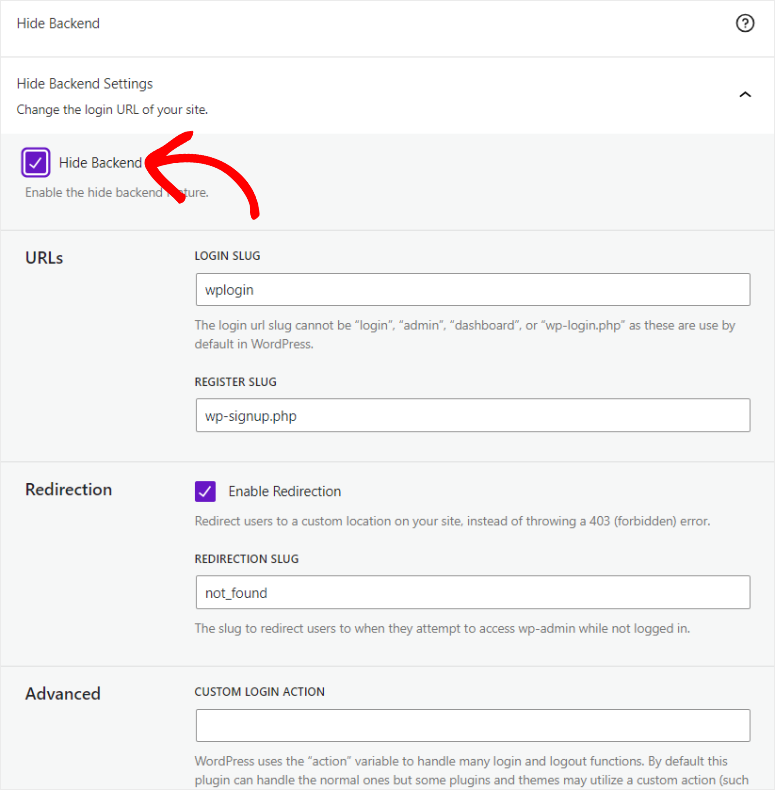 Solid Security (iThemes Security) 2025 年评测：这是最好的安全插件吗？ solid-secuirty-global-hide-backend20251206_ -13